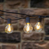 Brightech Ambience Pro - Globe, Waterproof LED Outdoor String Lights 24ft, Black