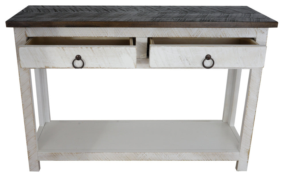 Eagle's Console/Sofa Table, Distressed White