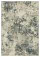 Bastian Distressed Abstract Beige/ Teal Indoor Area Rug, Beige, 6'7"x9'2"