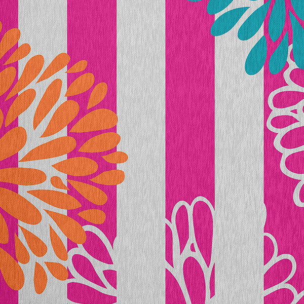 Flower Bursts Spring Chenille Rug, Orange, 5'x7'