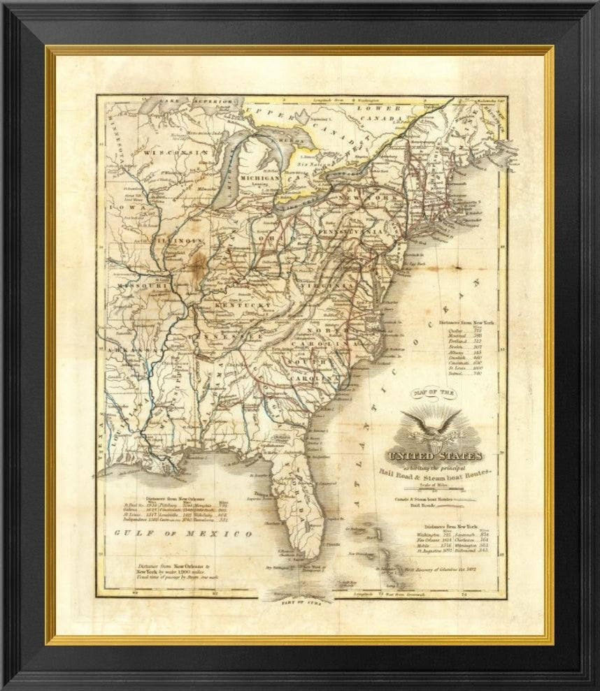 "Map of The United States, 1845"  by John Warner Barber, 23x26"