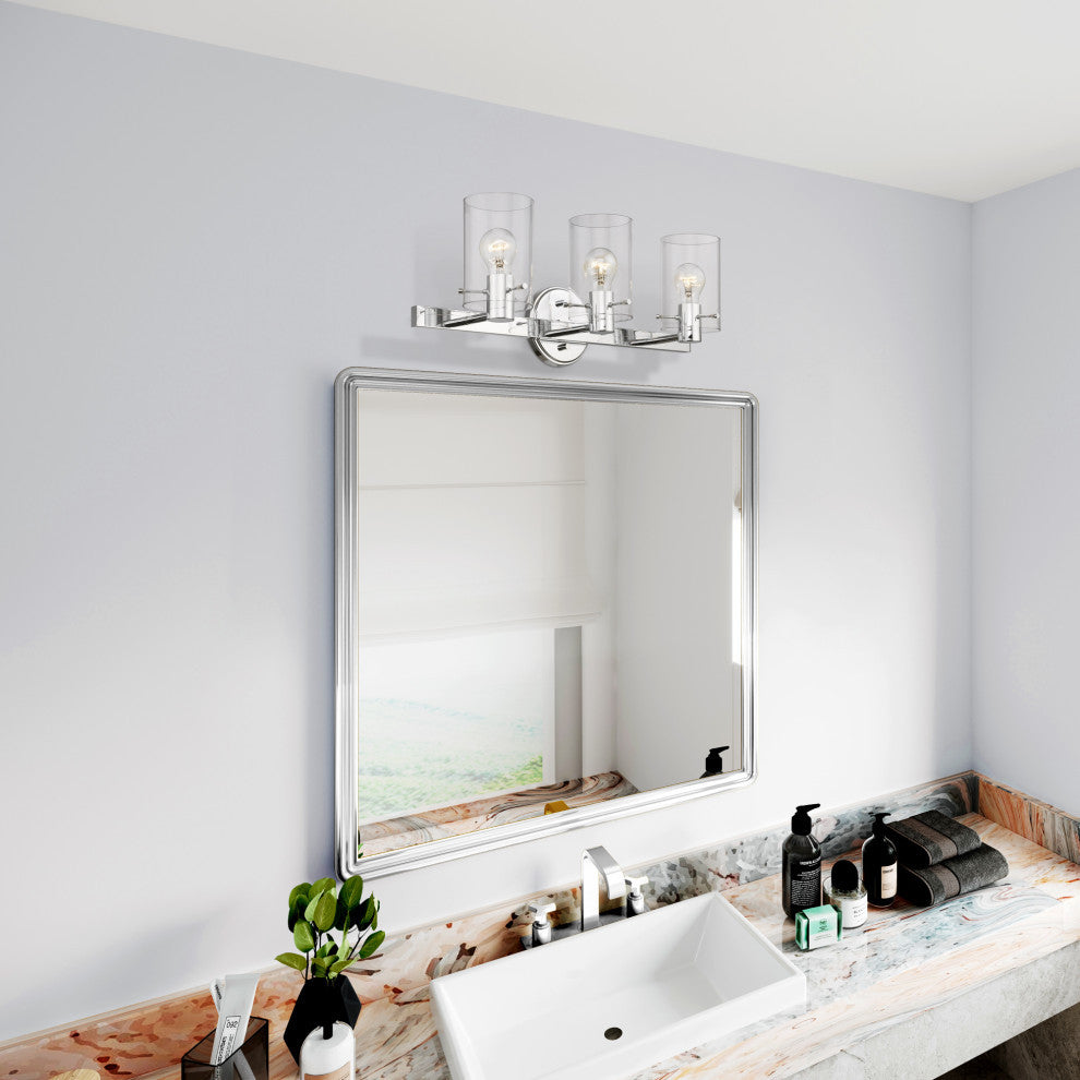 Munich 3 Light Polished Chrome Vanity Sconce