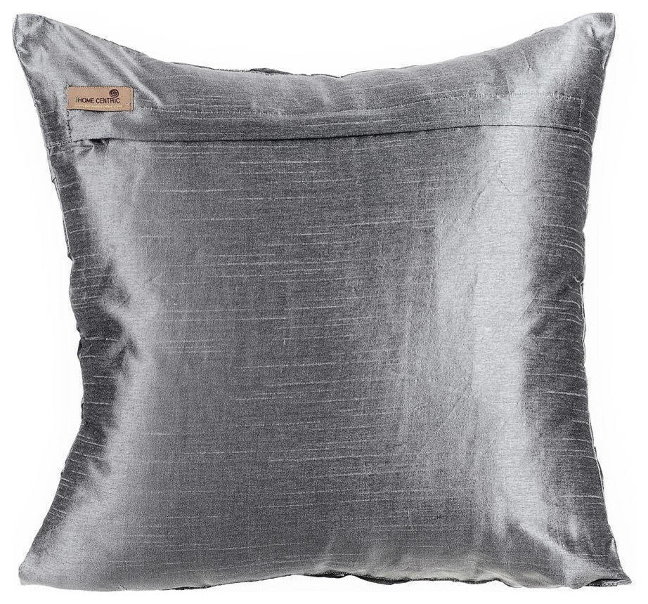 Silver Decorative Pillow Covers 24"x24" Silk, Silveratti