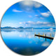 Cloudy Sky Over Blue Sea, Seascape Photo Round Wall Art, 23"