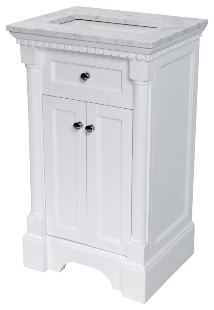 Sydney 20" Bathroom Vanity, Engineered Marble Top, White