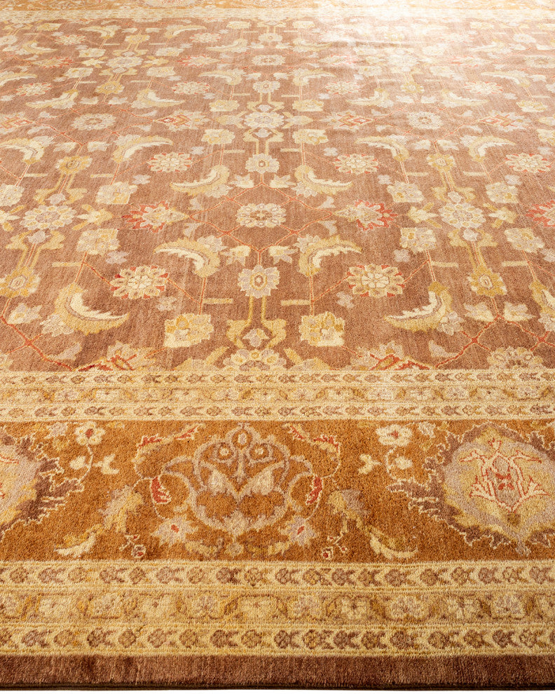 Eclectic, One-of-a-Kind Hand-Knotted Area Rug Brown, 12' 0 x 14' 10