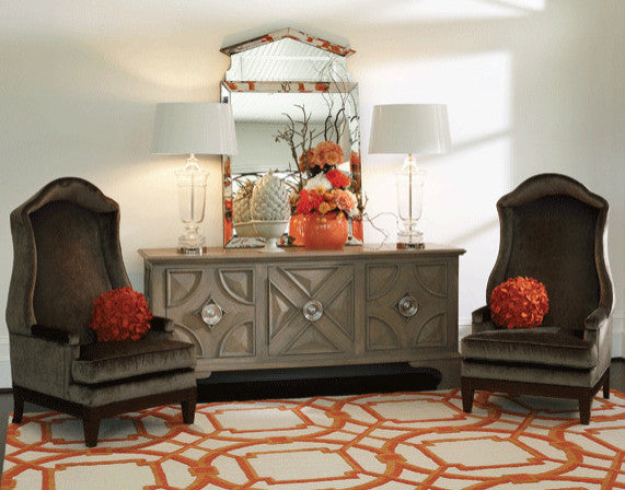 Moroccan Rug, Geometric Pattern Area Rug, Orange, 9x12