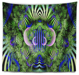 Green Magical Fairy Pattern Floral Wall Tapestry, 80"x68"