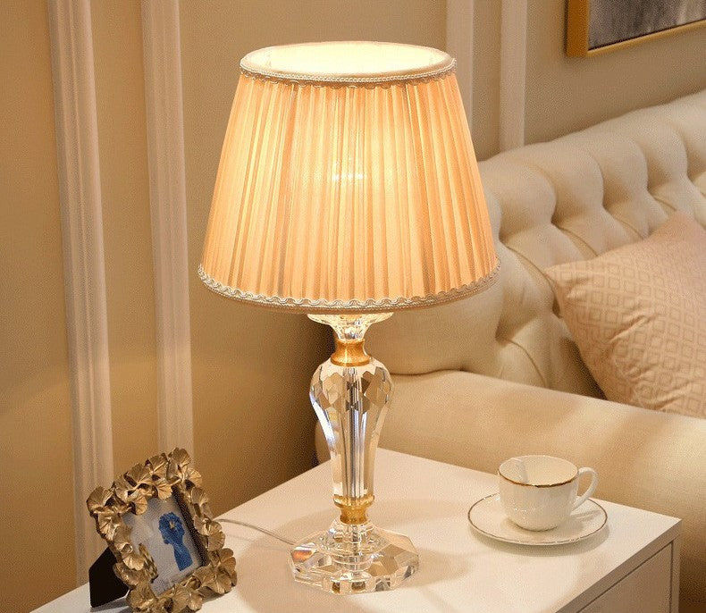 Lausanne | Exquisite Crystal Table Lamp with Fabric Shades, Color B