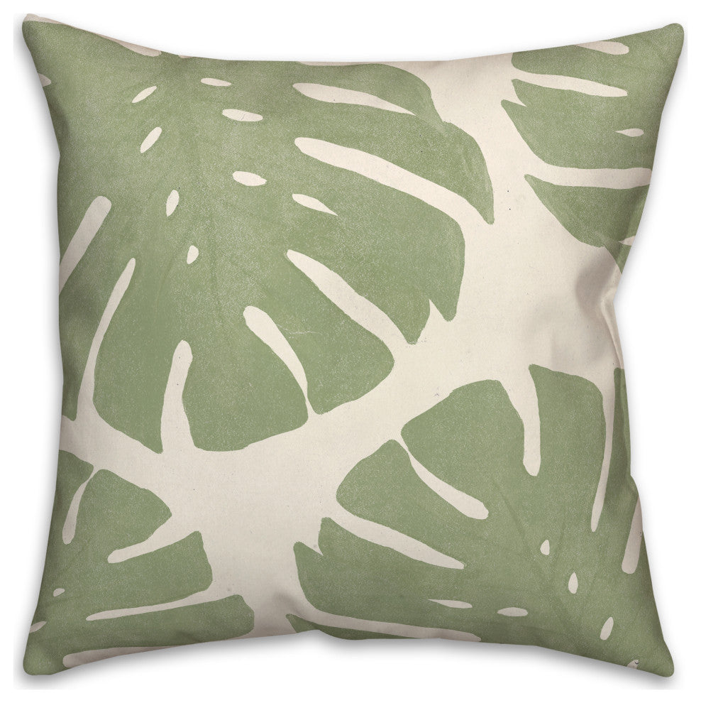Big Green Monstera 18x18 Spun Poly Pillow