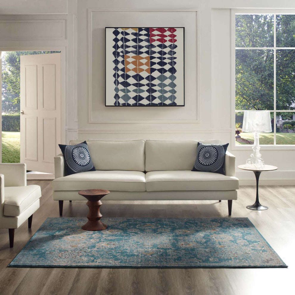 Cynara Distressed Floral Persian<br>Medallion 8x10 Area Rug