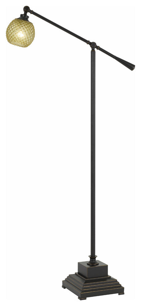 60W Brandon Metal Floor Lamp With Glass Shade