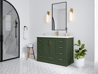 Boston 42 Single Sink Bath Vanity in Pewter Green 2" Pearl Gray