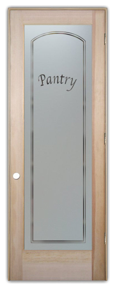 Pantry Door - Classic Arched - Douglas Fir (stain grade) - 28" x 80" - Knob...