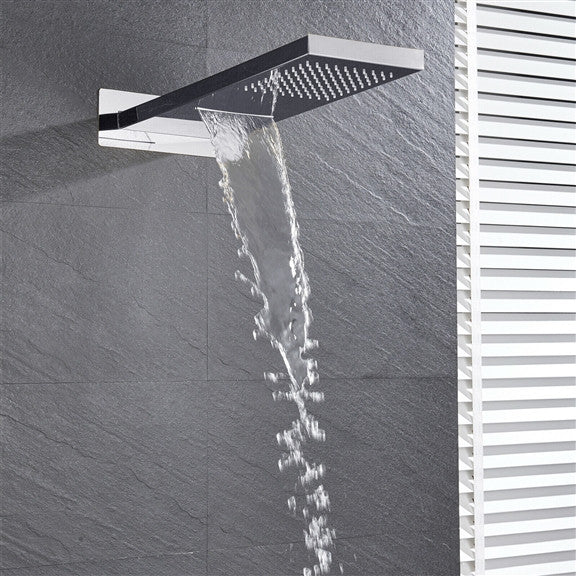 Ardea 22" Chrome Digital Rainfall Shower System, Square Handheld Shower, Non LED