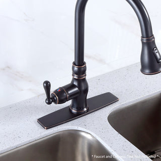 Luxier Kitchen Faucet Single-Hole Deck Plate, 10", Oil Rubbed Bronze