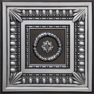 Antique Silver 3D Ceiling Panels, 2'x2', 100 Sq Ft, Pack of 25
