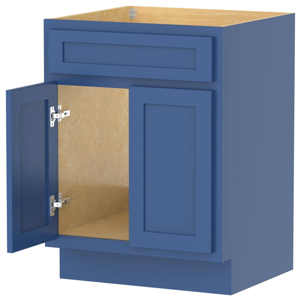 Vanity Art Vanity Base Cabinet, No Top, 24", Blue