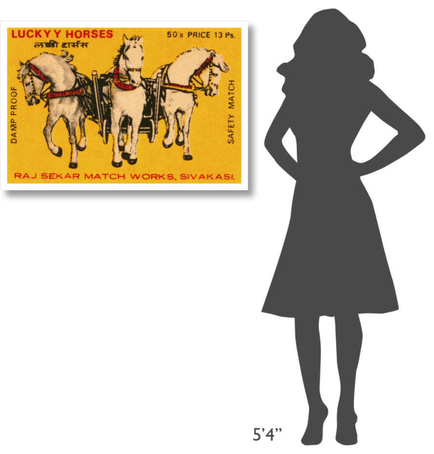 "Lucky Horses Matches" Digital Paper Print by Phillumenart, 38"x26"