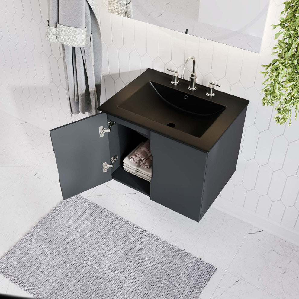 Vitality 24" Bathroom Vanity, Gray Black