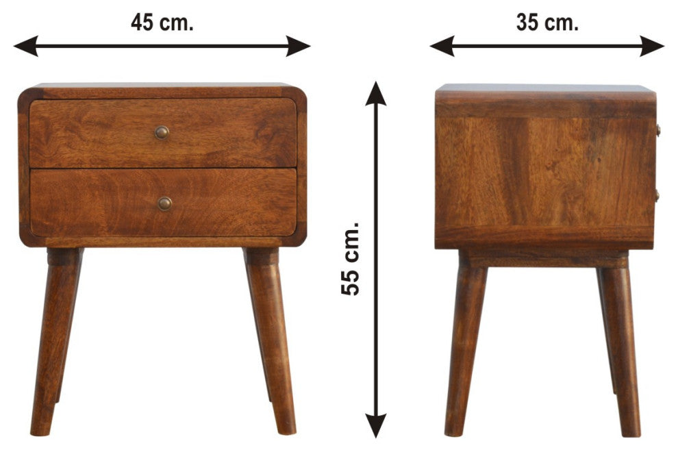 Curved Chestnut Nightstand