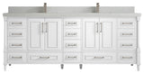 Aberdeen 84 Double Sink Bath Vanity in White 2" Carrara Quartz