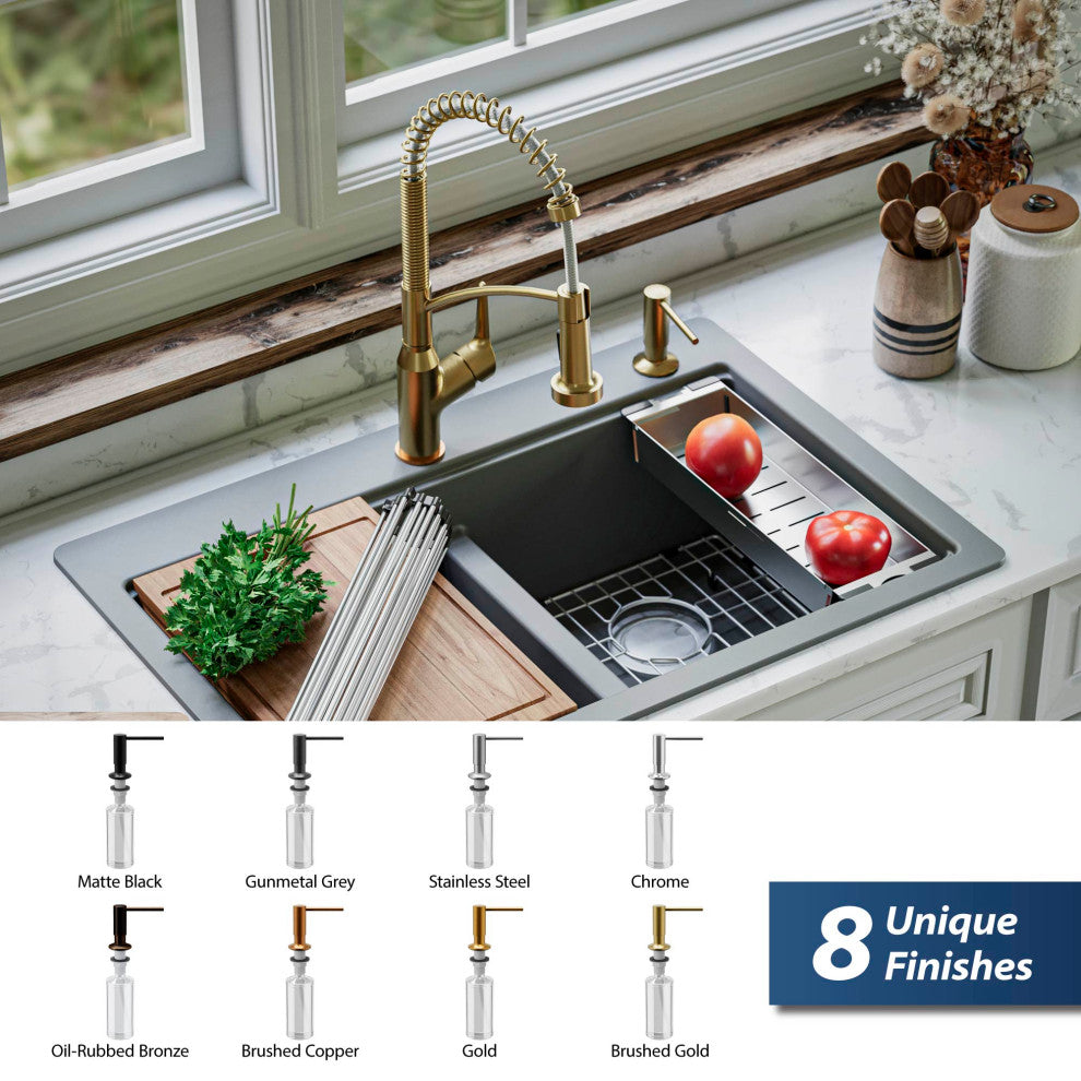 Karran SD35 Kitchen Soap/Lotion Dispenser, Brushed Gold