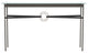 Equus Console Table, Dark Smoke Finish - Bronze Accents - Black Leather Strap