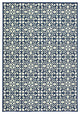 Oriental Weavers Marina Ivory/ Navy Geometric Indoor/Outdoor Rug 5'3"X7'6"