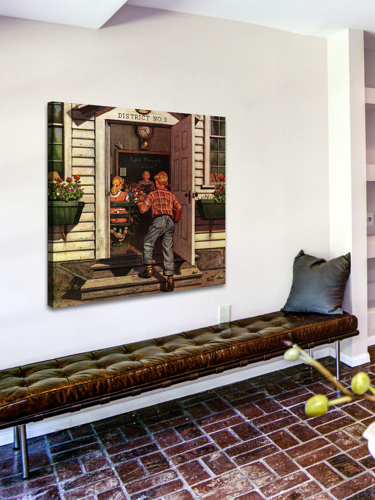 "Flowers for Teacher" Painting Print on Canvas by Stevan Dohanos
