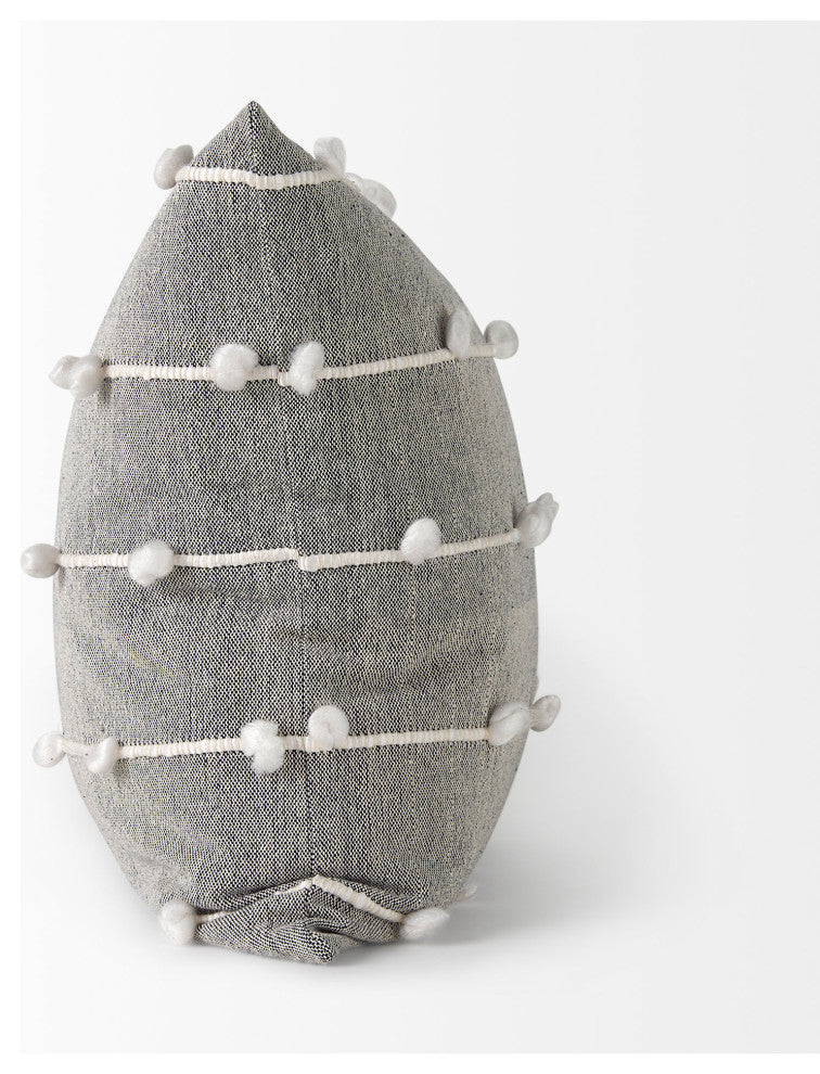 Linda 20x20 Navy And Cream With White Detail Decorative Pillow Cover