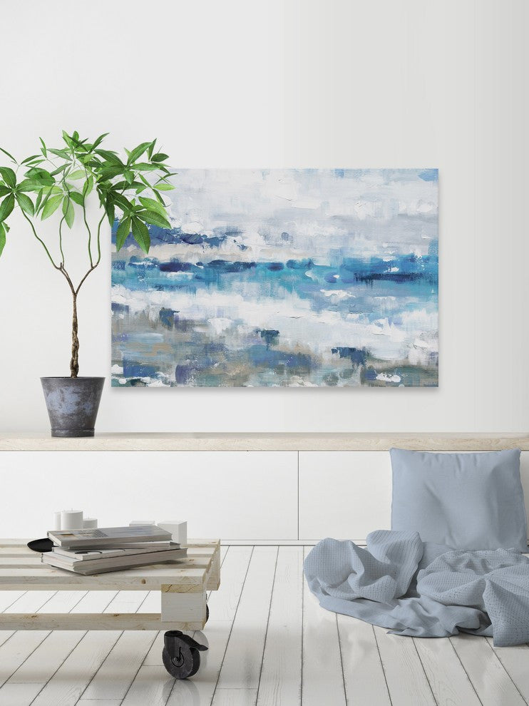 "Thumping the Shore" Painting Print on Wrapped Canvas, 36"x24"