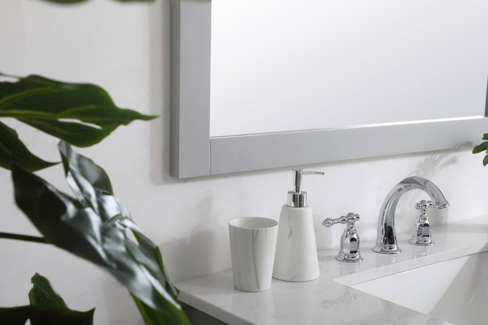 Anderson Square Vanity Mirror, 36", Gray