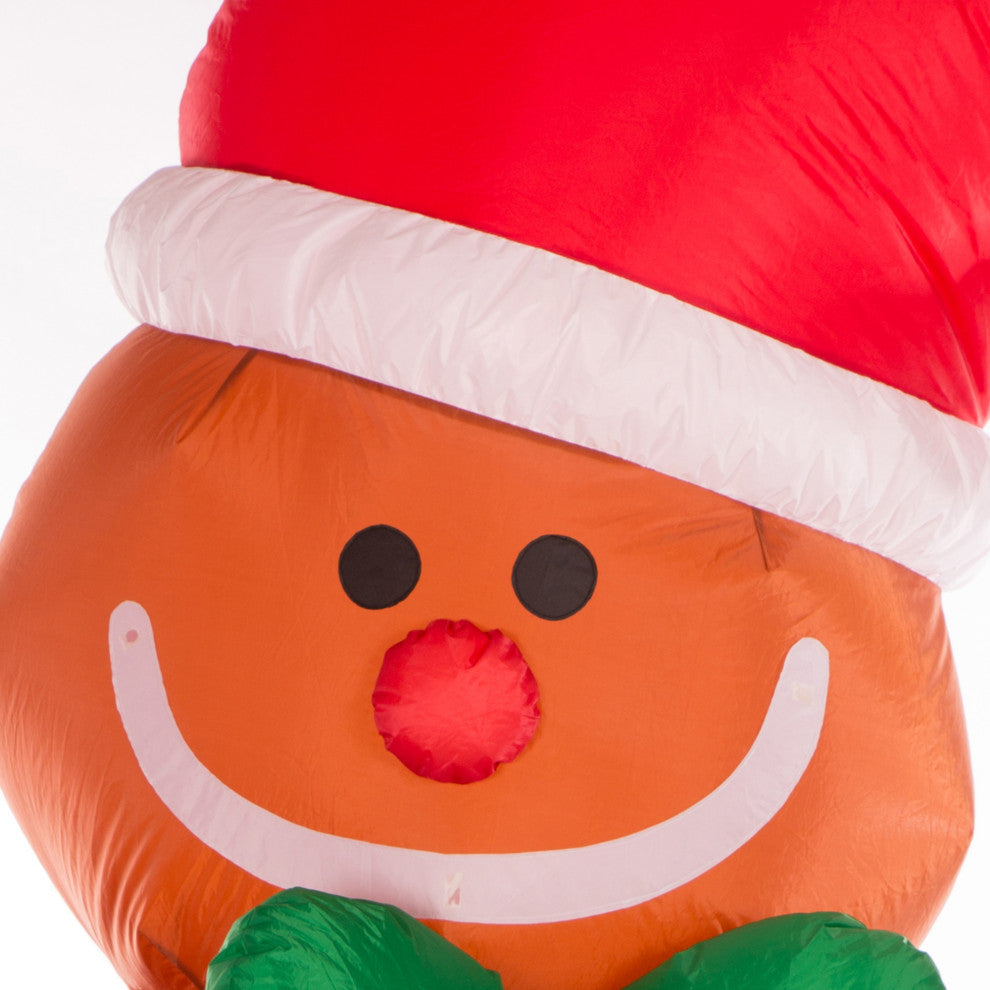 8' Lighted Inflatable Gingerbread Man Decor
