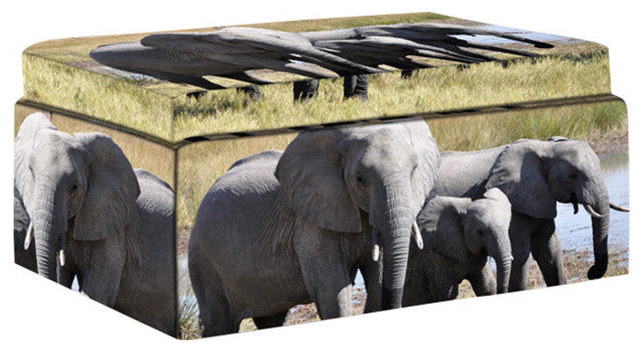 "Elephant 55" Ottoman, 5-Sided, Rectangular