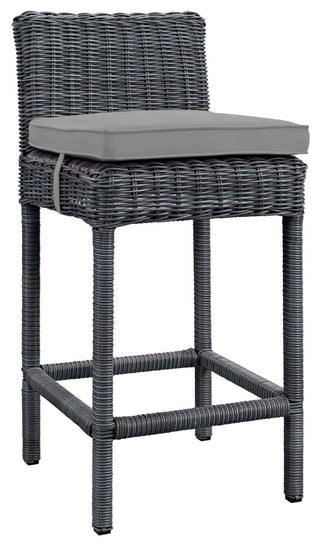 Gray Gray Summon Outdoor Patio Sunbrella Bar Stool