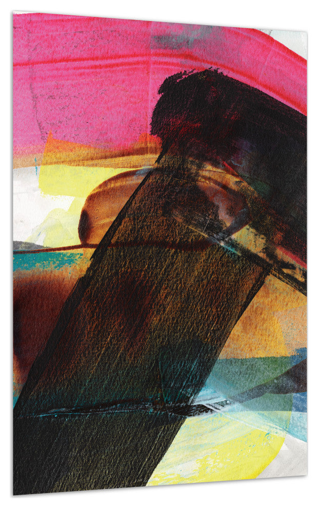 "Carnival Crossing Abstract I" Frameless Reverse Printed Tempered Glass Wall Art