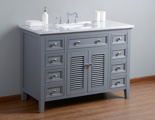 Stufurhome Genevieve Bathroom Vanity, Gray, 48" Single Sink