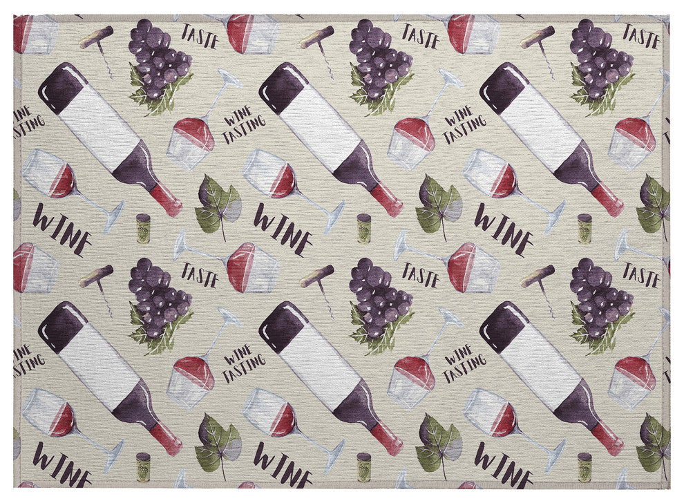 Indoor/Outdoor Kendall KE14 Putty Machine Washable 1'8" x 2'6" Rug