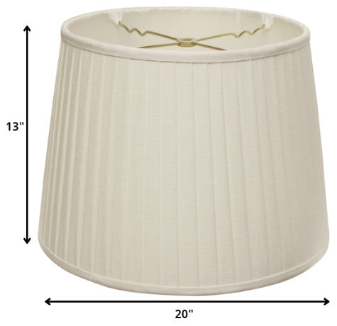 20" White Paperback Linen Lampshade With Side Pleats