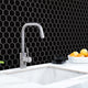 Metro 2" Hex Glossy Black Porcelain Floor and Wall Tile