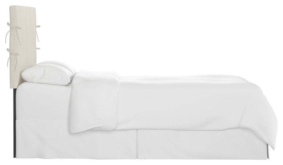 Bern California King Slipcover Headboard With Ties, Linen Talc