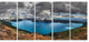 Lake Surrounded by Mountains, Landscape Canvas Print, 60"x28", 5 Panels