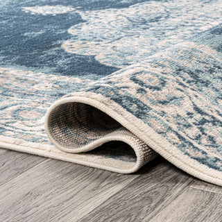Rosalia Cottage Medallion Area Rug, Ivory/Blue, 5x8