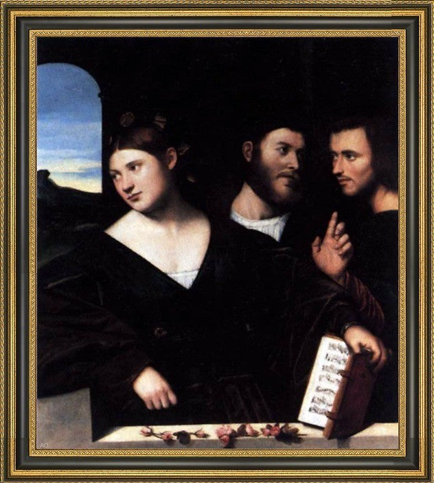Bernardino Licinio Allegory of Love Framed Premium Canvas Print, 16"x20"