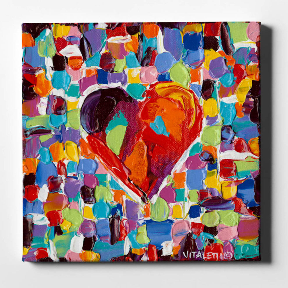 Mosaic Heart III' by Carolee Vitaletti Giclee Canvas Wall Art, 18"x18"