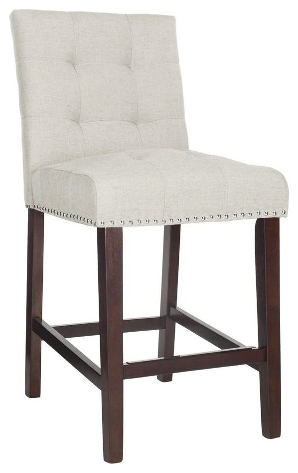 Safavieh Nikita Counter Stool, Light Grey/Espresso