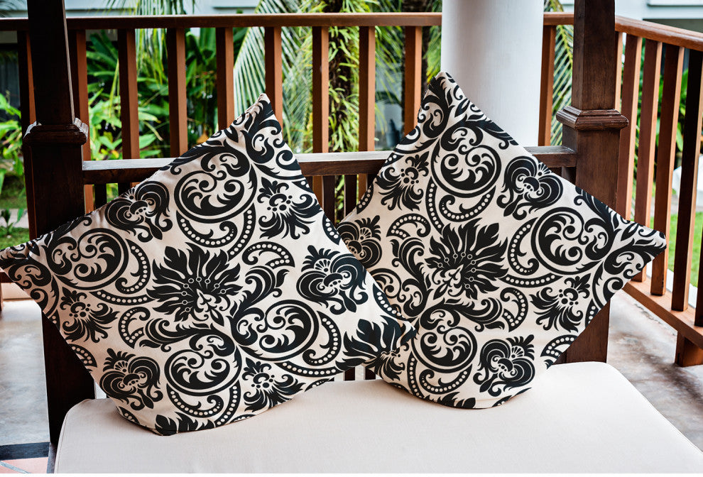 Alexys Polyester Indoor/Outdoor Pillow, Black, 20"x20"