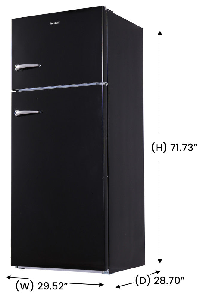 Conserv 30in RETRO Refrigerator 18cf Top Mount w/AUTOMATIC ICE MAKER 110V Handle
