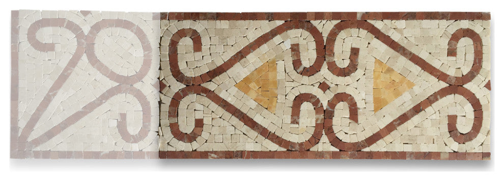 Marble Mosaic Border Listello Tile Everlasting Rojo 7.1x15.7 Polished, 1 piece